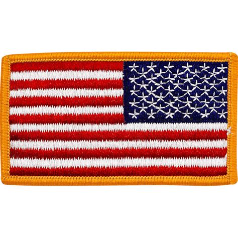 Usa Reversed Flag Patch With Gold Edges Vanguard