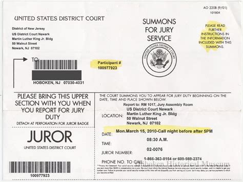 jury summons united states district court newark nj