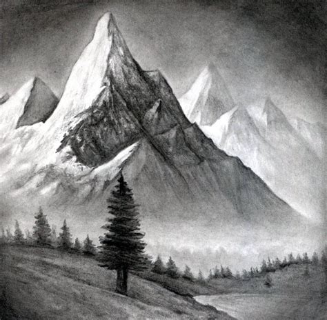 Mountain Drawing By Jay Greig Artmajeur