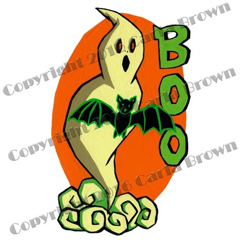 halloween ghost clip art rétro vintage style clipart cartoon etsy france