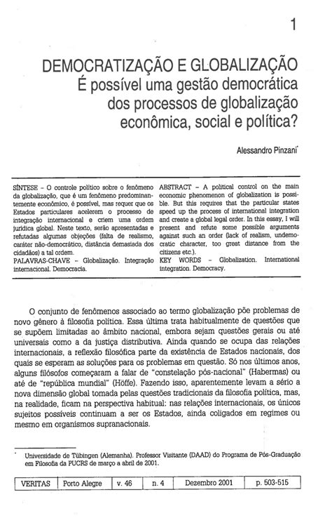 pdf democratizaÇÃo e globalizaÇÃo É possível uma gestão democrática dos processos de