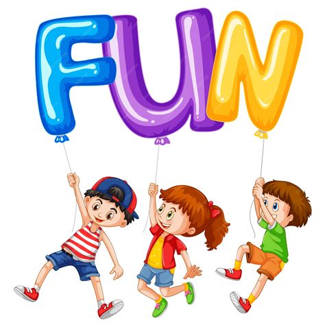 Premium Vector Children And Balloons For Word Fun