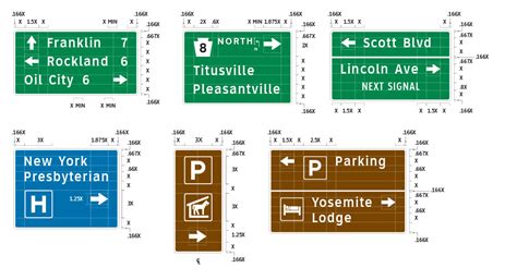 Conventional Road Guide Signs Proportion Based Grid System Clearviewhwy