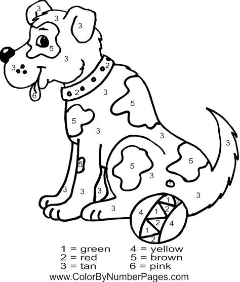 Dog Color By Number Page Color By Number Pinterest Pre School