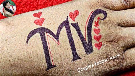 combination letter tattoo requested video beautiful m v letter tattoo design at home with