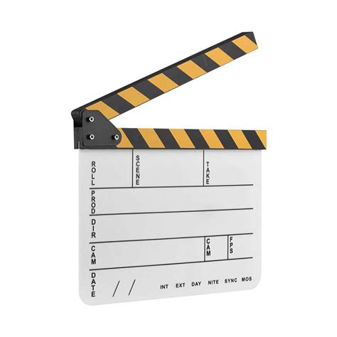 Dry Erase Acrylic Director Film Clapboard Movie Tv Cut Action Scene