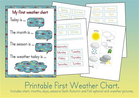 Weather Theme - Free First Weather Chart Printable | Weather chart, Weather theme, Preschool weather