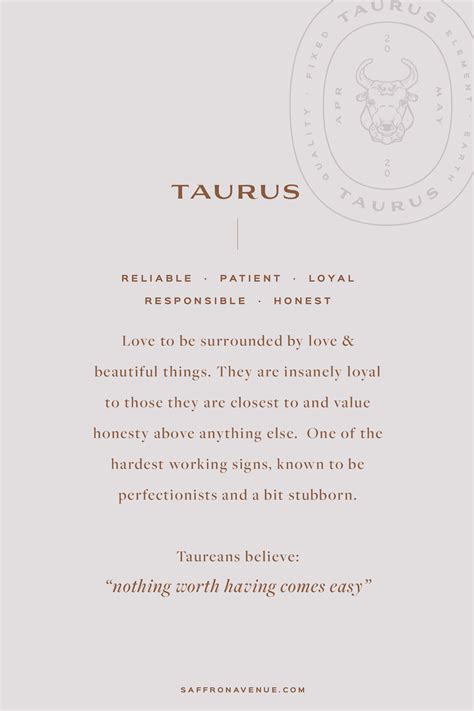 Taurus Astrological Sign Zodiac