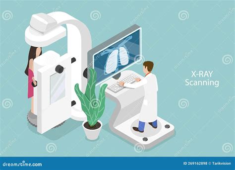 3d Isometric Flat Vector Conceptual Illustration Of X Ray Scanning