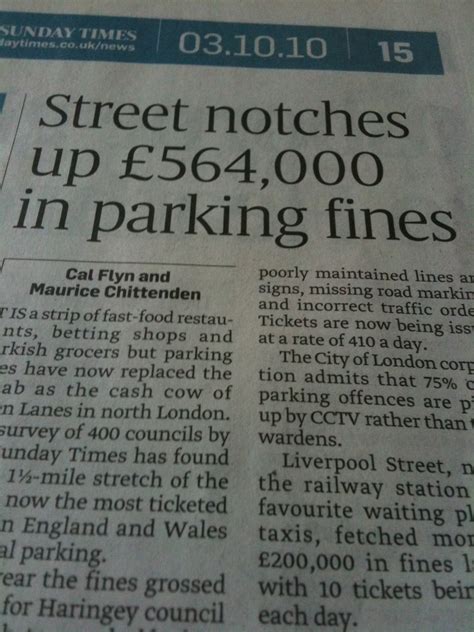 parking fines investigation picked up by sunday times the help me investigate blog
