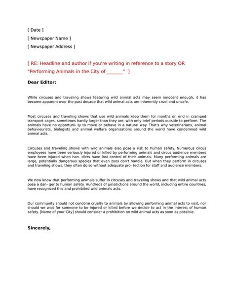 Letter To The Editor Format Template Example You Calendars Https