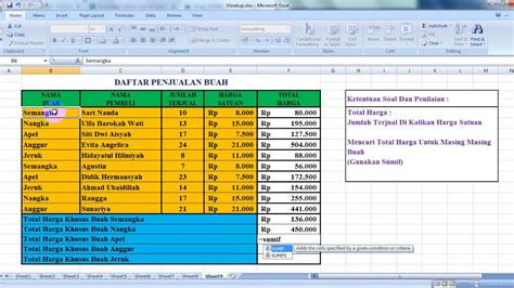 Belajar Rumus Sumif Pada Excel Paling Mudah Di Mengerti Untuk Pemula