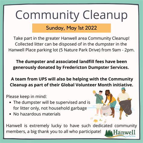 Community Cleanup May 1st Hanwell Rural Community