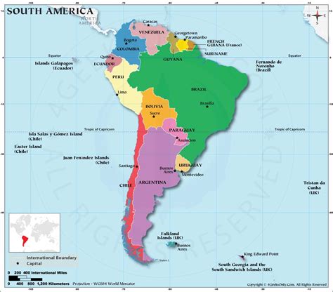 South America Map Labeled Map Of South American Countries S America Map