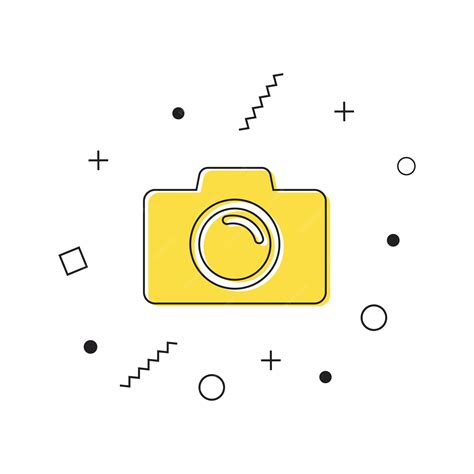 Premium Vector Photo Camera In Flat Style Yellow Camera Icon With