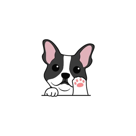 Premium Vector Vector Cute Bulldog Puppy Waving Paw Cartoon Vector