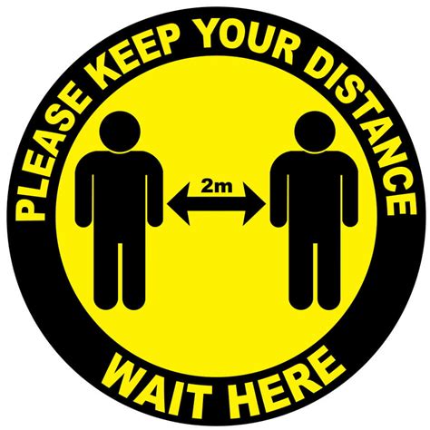 Please Keep Your Distance Wait Here Floor Sticker Access Displays