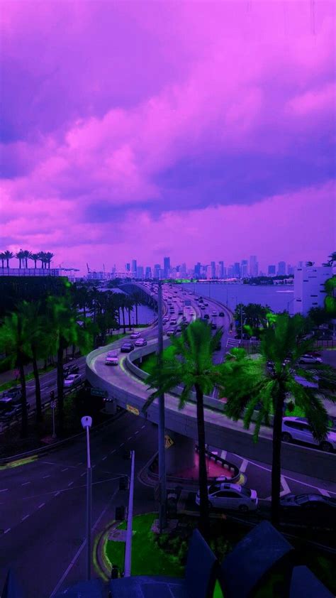 Miami Is Beautiful In Purple Miami Wallpaper City Aesthetic Beach Trip