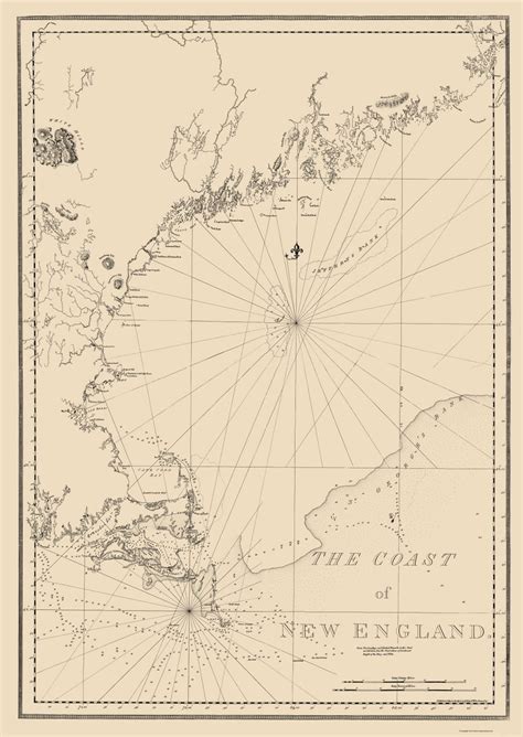 Old Transportation Maps New England Coast Nautical Map