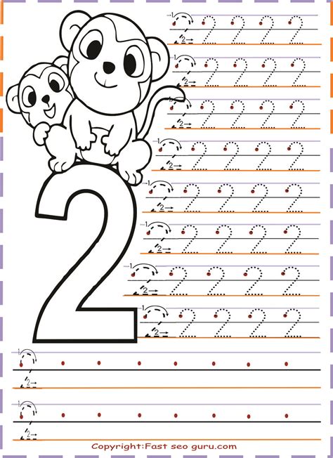 Tracing Number 1 And 2 Worksheets