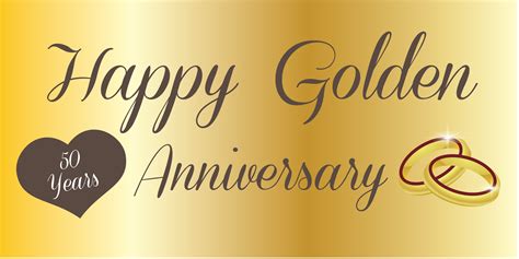Anniversary Banner Golden 50th Wedding Anniversary Wishes