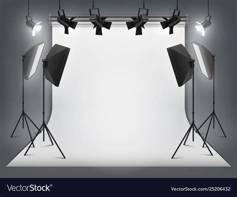 Photography Studio Photo Backdrop And Spotlight Vector Image