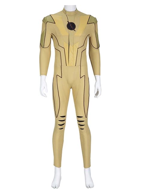 The Flash Season 8 Reverse Flash Super Villain Halloween Cosplay Costume Yellow Bodysuit Magic