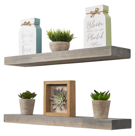 Used one for books near a settee and another as a bedside shelf in the spare bedroom. Imperative Décor Floating Shelves Rustic Wood Wall Shelf ...