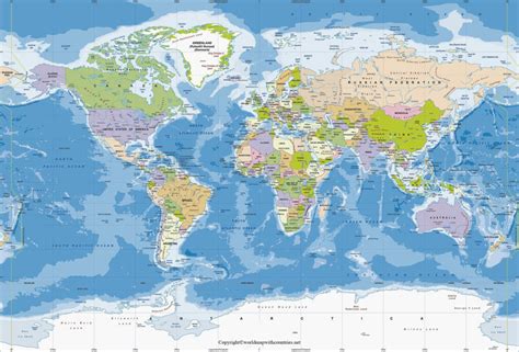 Free Printable World Map With Latitude And Longitude World Map With Countries