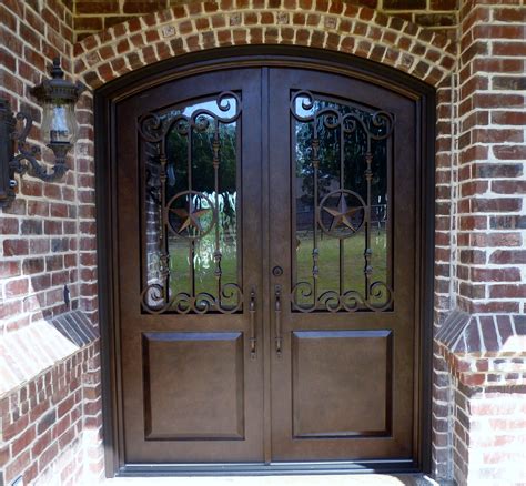 Double Wrought Iron Door With Texas Star Iron Door