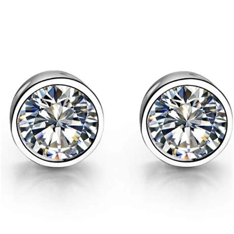 Excellent Pure White Gold 14k Fine Jewelry Earrings 1ctpiece Round