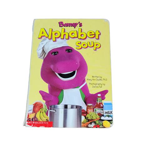 Barney Alphabet Soup Board Book 90s Vintage P815 Etsy