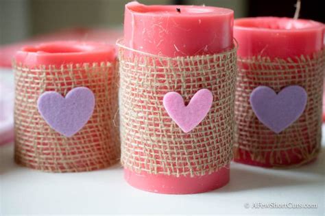 Valentine Burlap Candle Holders Easy Diy A Few Shortcuts