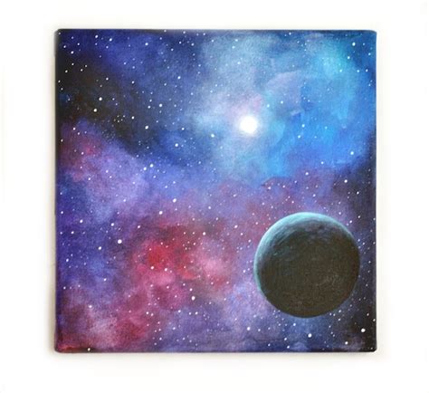 Items Similar To Original Painting Art Ooak Acrylic Space Blue