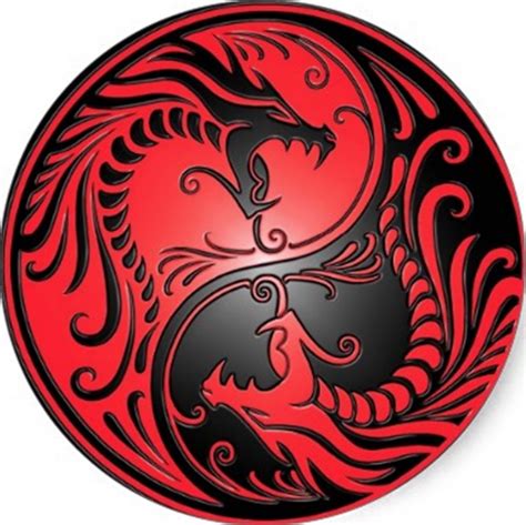 Red Ying Yang Dragons Tatuajes Yin Yang Dibujos Tribales Dragones