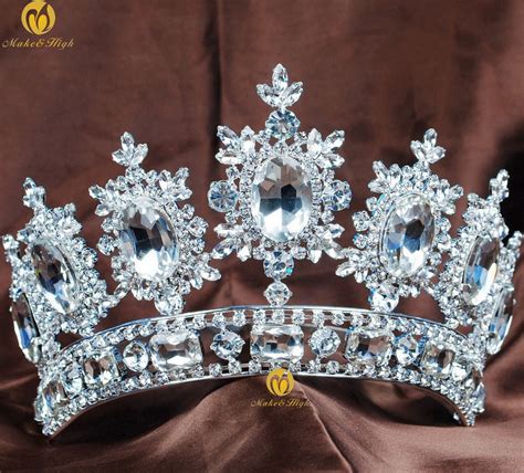 Fantastic Pageant Tiara Diadem Large Wedding Crown Crystal Bridal Prom