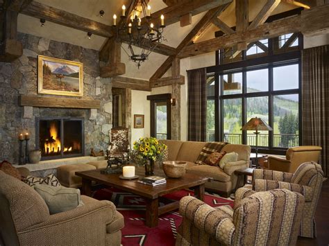 Great Room Living Room Fireplace Stone Fireplace Mountain Home
