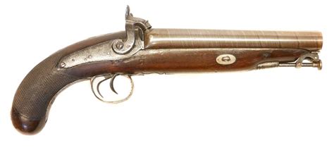 Lot 11 Percussion Double Barrel Howdah Pistol