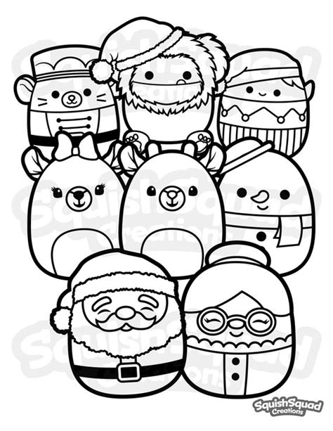 Squishmallow Christmas Coloring Page Printable Squishmallow Etsy Australia