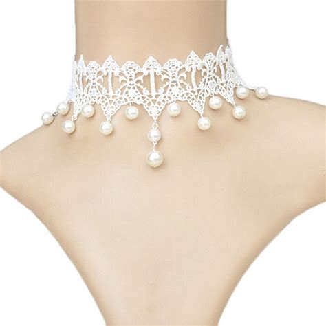 2018 Best Price Gothic Retro Vintage Women Wedding Pearl Lace Collar