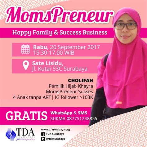 Tda Perempuan Surabaya “mompreneur” With Cholifah Owner Of Hijab