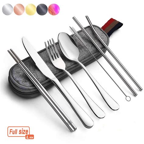 flatware case portable pcs silverware travel cutlery utensils