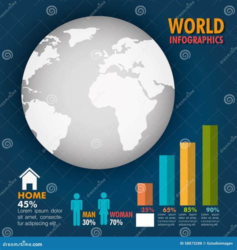 World Infographic Design Stock Vector Illustration Of Global 58873288