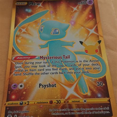 25th Anniversary Gold Mew Pokemon Card In Pr1 Ribble For £5000 For
