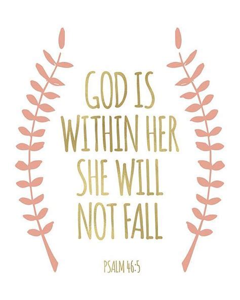 Bible Verse Print God Is Within Her She Will Not Fall Psalm 465 3296