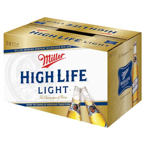 Miller High Life Lager Beer 24 Pack 12 Fl Oz Glass Bottles 46
