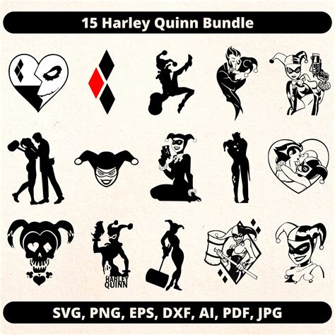 Harley Quinn Svg File Set Svg Bundle Layered Cricut Etsy Uk