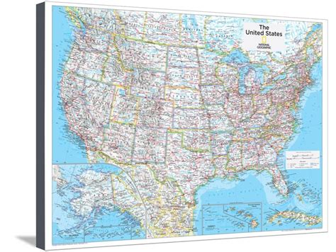 United States Map Political Map With States Atlas Cartographic Images