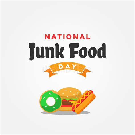 National Junk Food Day Vector Stock Vector Illustration Of American