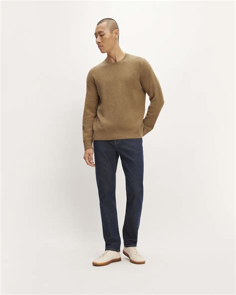 The Premium Merino Crew Neck Sweater Deep Camel Everlane